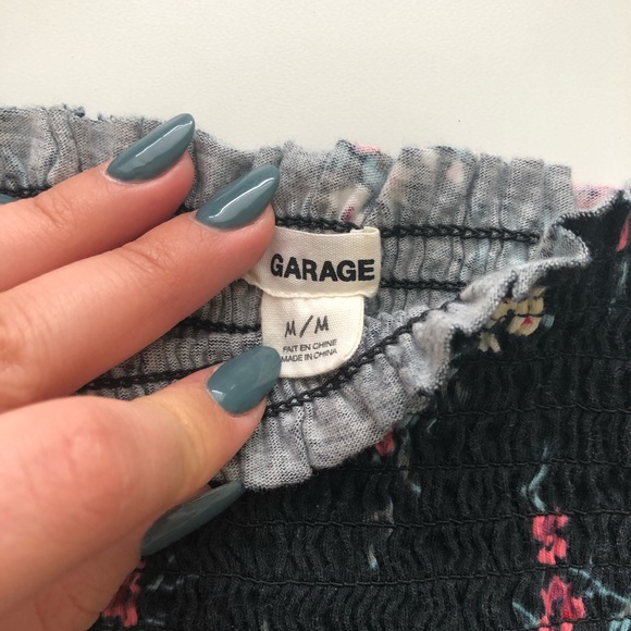 Garage M Black w/ Floral Tube Top - Picture 2 of 3